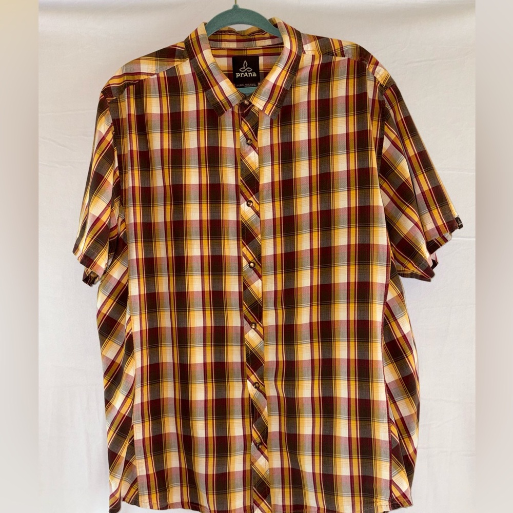 Prana Pearl Snap Casual Plaid Button Up